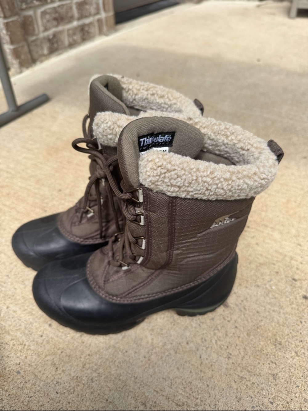 Sorel Thinsulate Insulation Brown Fleece Lining 6.5